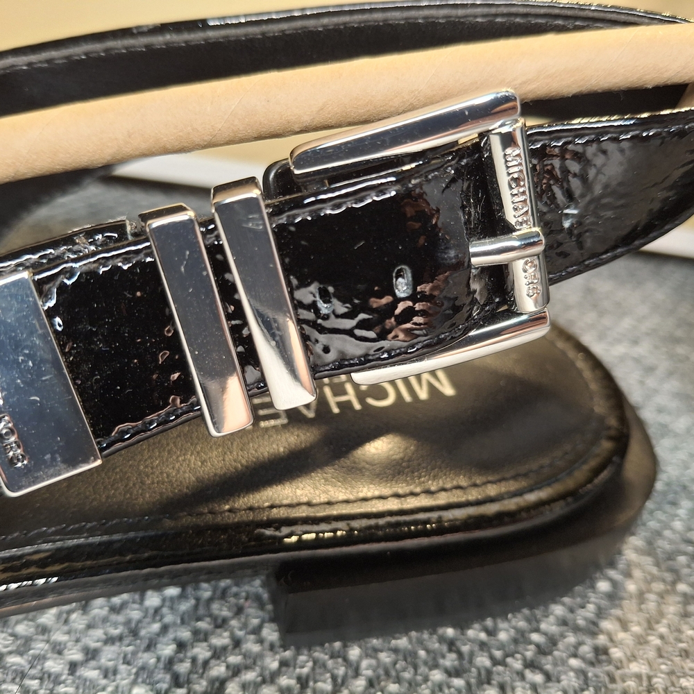 Michael Kors Black Patent Leather Sandals